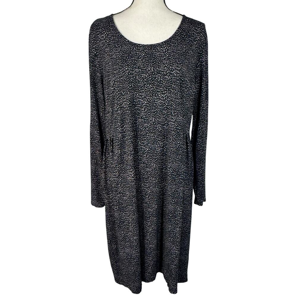 J. Jill Wearever Collection X-Large Dress Abstract Long Sleeve Stretch Pleated